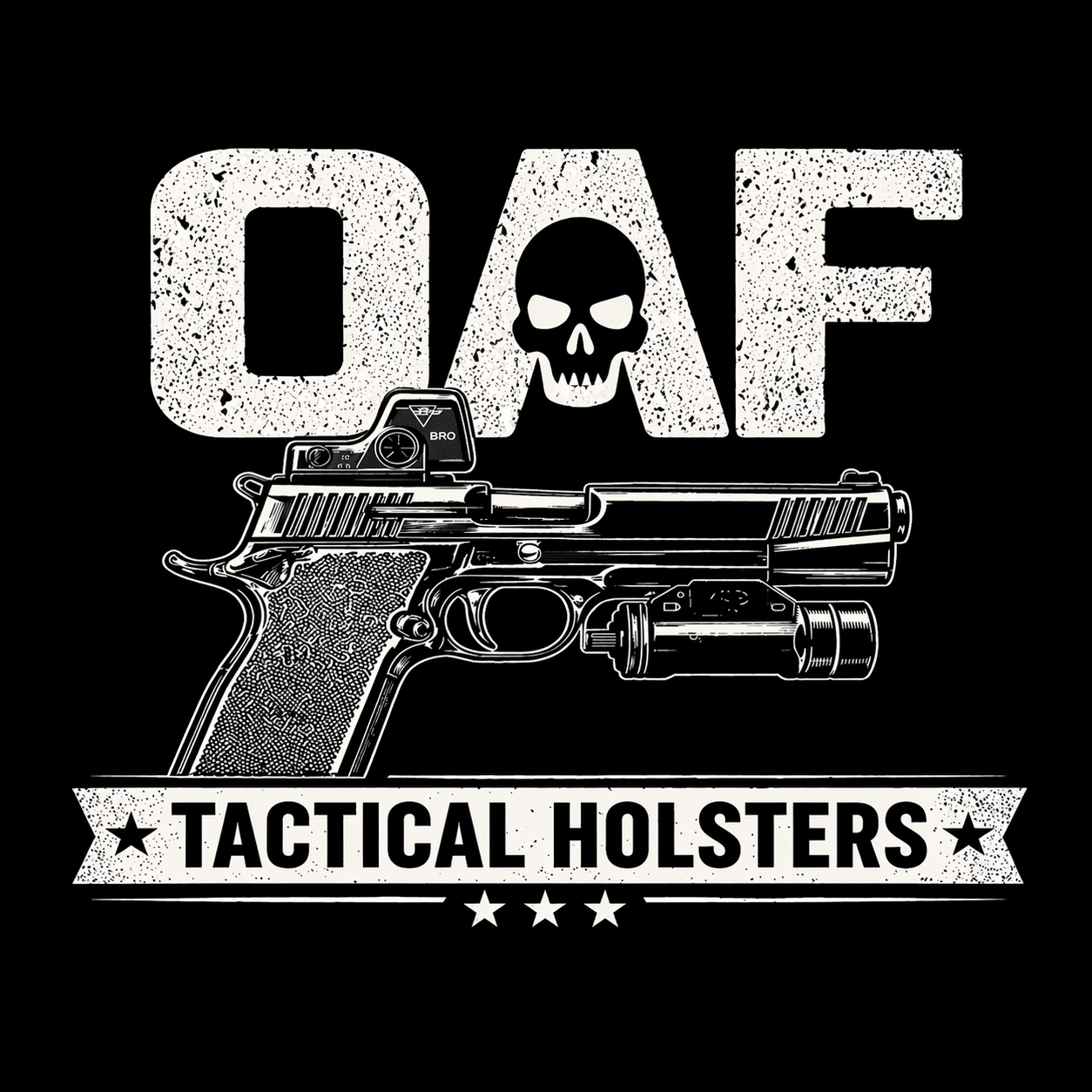 OAF pistol white sticker